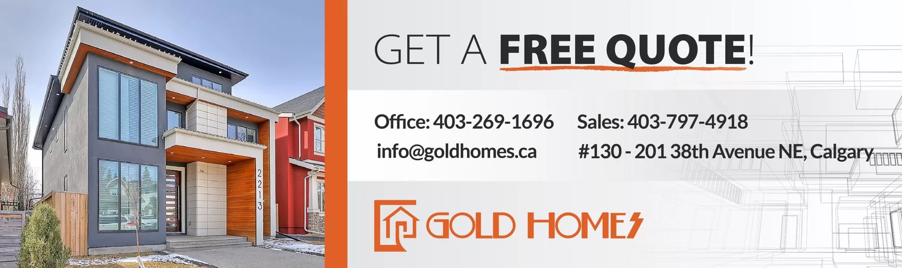 Get a free quote for your infill home build in Calgary, Alberta - Banner CTA 1